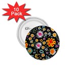Mid Century Retro Floral 1970s 1960s Pattern 57 1.75  Buttons (10 pack)
