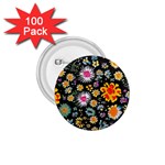 Mid Century Retro Floral 1970s 1960s Pattern 57 1.75  Buttons (100 pack) 