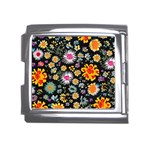 Mid Century Retro Floral 1970s 1960s Pattern 57 Mega Link Italian Charm (18mm)