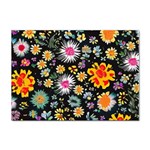 Mid Century Retro Floral 1970s 1960s Pattern 57 Sticker A4 (10 pack)