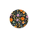 Mid Century Retro Floral 1970s 1960s Pattern 57 Golf Ball Marker