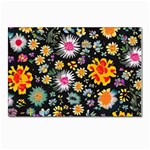 Mid Century Retro Floral 1970s 1960s Pattern 57 Postcards 5  x 7  (Pkg of 10)