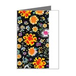 Mid Century Retro Floral 1970s 1960s Pattern 57 Mini Greeting Card