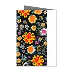 Mid Century Retro Floral 1970s 1960s Pattern 57 Mini Greeting Cards (Pkg of 8)