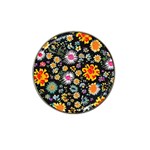 Mid Century Retro Floral 1970s 1960s Pattern 57 Hat Clip Ball Marker (10 pack)