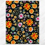 Mid Century Retro Floral 1970s 1960s Pattern 57 Canvas 18  x 24 