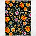 Mid Century Retro Floral 1970s 1960s Pattern 57 Canvas 36  x 48 