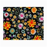 Mid Century Retro Floral 1970s 1960s Pattern 57 Small Glasses Cloth (2 Sides)