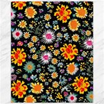 Mid Century Retro Floral 1970s 1960s Pattern 57 Canvas 11  x 14 