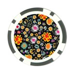 Mid Century Retro Floral 1970s 1960s Pattern 57 Poker Chip Card Guard