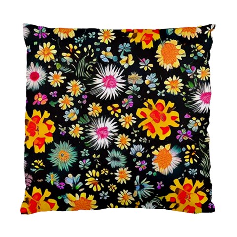 Mid Century Retro Floral 1970s 1960s Pattern 57 Standard Cushion Case (One Side) from ArtsNow.com Front