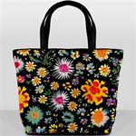 Mid Century Retro Floral 1970s 1960s Pattern 57 Bucket Bag