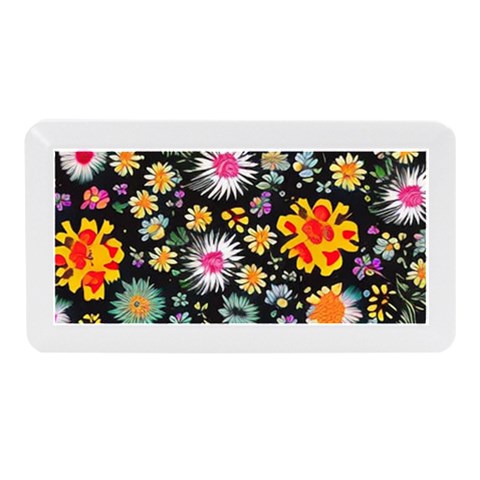 Mid Century Retro Floral 1970s 1960s Pattern 57 Memory Card Reader (Mini) from ArtsNow.com Front
