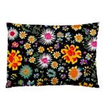 Mid Century Retro Floral 1970s 1960s Pattern 57 Pillow Case (Two Sides)
