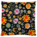 Mid Century Retro Floral 1970s 1960s Pattern 57 Large Cushion Case (One Side)