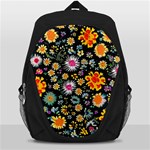Mid Century Retro Floral 1970s 1960s Pattern 57 Backpack Bag