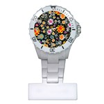 Mid Century Retro Floral 1970s 1960s Pattern 57 Plastic Nurses Watch