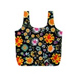 Mid Century Retro Floral 1970s 1960s Pattern 57 Full Print Recycle Bag (S)