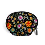 Mid Century Retro Floral 1970s 1960s Pattern 57 Accessory Pouch (Small)