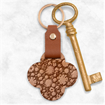 Mid Century Retro Floral 1970s 1960s Pattern 57 Engraved Wood Key Chain