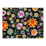 Mid Century Retro Floral 1970s 1960s Pattern 57 35  x 27  Two Sides Premium Plush Fleece Blanket (Mini)
