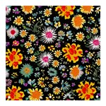 Mid Century Retro Floral 1970s 1960s Pattern 57 Banner and Sign 3  x 3 