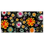 Mid Century Retro Floral 1970s 1960s Pattern 57 Banner and Sign 4  x 2 