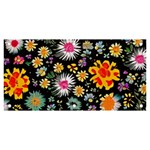 Mid Century Retro Floral 1970s 1960s Pattern 57 Banner and Sign 6  x 3 
