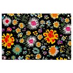 Mid Century Retro Floral 1970s 1960s Pattern 57 Banner and Sign 6  x 4 