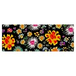 Mid Century Retro Floral 1970s 1960s Pattern 57 Banner and Sign 8  x 3 