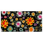 Mid Century Retro Floral 1970s 1960s Pattern 57 Banner and Sign 8  x 4 