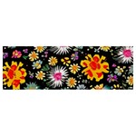 Mid Century Retro Floral 1970s 1960s Pattern 57 Banner and Sign 12  x 4 