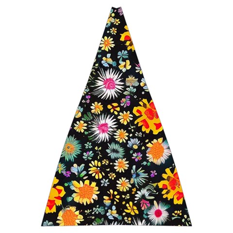 Mid Century Retro Floral 1970s 1960s Pattern 57 Automatic Folding Umbrella with Case (Large) from ArtsNow.com 13.71 x19.92  Umbrella - 2