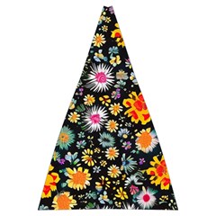 Mid Century Retro Floral 1970s 1960s Pattern 57 Automatic Folding Umbrella with Case (Large) from ArtsNow.com 13.71 x19.92  Umbrella - 3