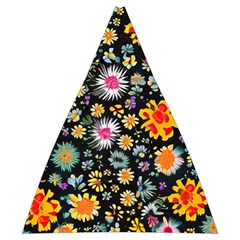 Mid Century Retro Floral 1970s 1960s Pattern 57 Automatic Folding Umbrella with Case (Medium) from ArtsNow.com 17.22 x19.95  Umbrella - 2