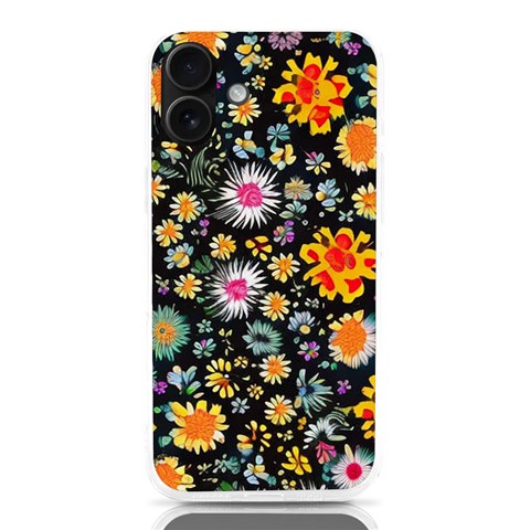 Mid Century Retro Floral 1970s 1960s Pattern 57 iPhone 16 Plus TPU UV Print Case from ArtsNow.com Front