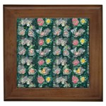 Mid Century Retro Floral 1970s 1960s Pattern 62 Framed Tile