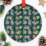 Mid Century Retro Floral 1970s 1960s Pattern 62 Ornament (Round)