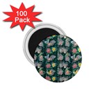 Mid Century Retro Floral 1970s 1960s Pattern 62 1.75  Magnets (100 pack) 