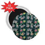 Mid Century Retro Floral 1970s 1960s Pattern 62 2.25  Magnets (10 pack) 