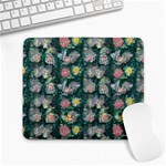 Mid Century Retro Floral 1970s 1960s Pattern 62 Large Mousepad