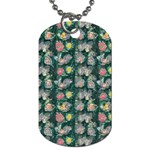 Mid Century Retro Floral 1970s 1960s Pattern 62 Dog Tag (One Side)