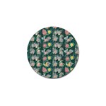 Mid Century Retro Floral 1970s 1960s Pattern 62 Golf Ball Marker (4 pack)