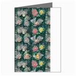 Mid Century Retro Floral 1970s 1960s Pattern 62 Greeting Cards (Pkg of 8)