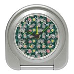 Mid Century Retro Floral 1970s 1960s Pattern 62 Travel Alarm Clock