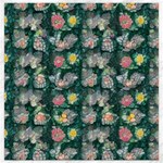 Mid Century Retro Floral 1970s 1960s Pattern 62 Canvas 12  x 12 