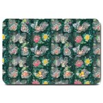Mid Century Retro Floral 1970s 1960s Pattern 62 Large Doormat