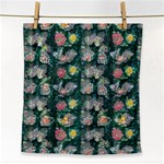 Mid Century Retro Floral 1970s 1960s Pattern 62 Face Towel