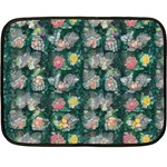 Mid Century Retro Floral 1970s 1960s Pattern 62 35 x27  Two Sides Fleece Blanket (Mini)