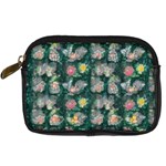 Mid Century Retro Floral 1970s 1960s Pattern 62 Digital Camera Leather Case